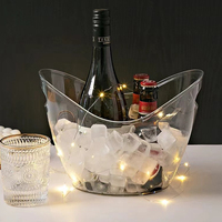 Fournitures de bar Seau à lingots de glace Seau à glace pour refroidir la bière champagne Seau à glace acrylique en plastique 4 litres peut être personnalisé