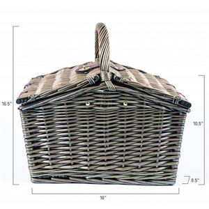 Exklusiver Picknickkorb Einweg-Picknickkorb Weidenkorb Als Deko-Einkaufskorb Weinkorb für Paare Picknickkorb-Besteck - Product Image 2
