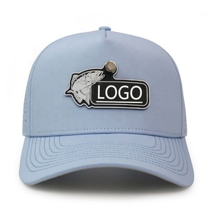 HS41 5 패널 패션 레이저 컷 구멍 천공 스택 하이드로 야구 모자 방수 모자 사용자 정의 로고 모자 - Product Image 5