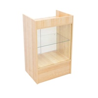 Comptoir de caisse en bois à registre économique de 2 pieds avec vitrine de magasin en verre avant pour utilisation en magasin de détail