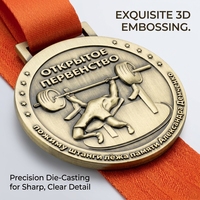 Médaille de compétition sportive personnalisée en alliage de zinc 3D en relief, motif chevalier guerrier, or, argent, bronze