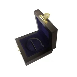 Duy nhất 40M 44mm 45mm đồng xu trình bày hộp hộp gỗ cho Đồng Xu huy chương hộp lưu trữ với bản lề nắp và ổ khóa - Product Image 6