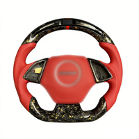 Volant sport personnalisé en fibre de carbone avec paillettes d'or forgées et LED, pour Chevrolet Camaro SS 2016-2024 - Vente Flash