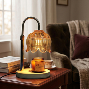 Lampada Scaldacera Elettrica Vintage a Forma di Campana in <span class=keywords><strong>Legno</strong></span>, Scalda Candele e <span class=keywords><strong>Cera</strong></span>, Luminosità Regolabile, Lampada per Aromaterapia per Interni - Product Image 1