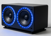 Enceinte HN-L1005 ronde bleue RGB avec anneau lumineux d'ambiance