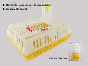 Jaula de transporte de pollo vivo Caja de rotación de pollitos Caja de transporte de plástico para aves de corral para pato Pollo <span class=keywords><strong>Paloma</strong></span> - Product Image 5