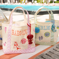 Bolsa de Playa Personalizada con Nombre, Bolso de Mano para Vacaciones de Verano, Bolsa de Hombro Bordada para Viajes a la Piscina