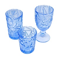 Verres à vin géométriques de 320 ml, faits à la main, écologiques, électro-plaqués, ambre et rouge, design vintage en relief