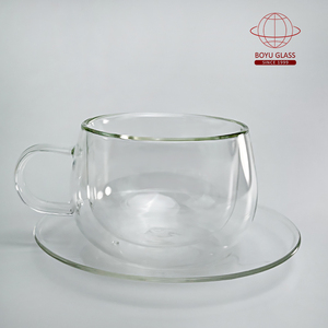 <span class=keywords><strong>Vasos</strong></span> y platillos de té turco de cristal de alta calidad de doble pared, Taza y plato <span class=keywords><strong>para</strong></span> regalos de fiesta de té de cristal, bodas de inauguración - Product Image 3