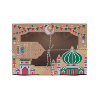 Coffret Cadeau Portable de Luxe pour Ramadan en Matériaux Recyclés Écologiques Kraft Auto-Assemblant Biodégradable pour Bonbons, Noix et Chocolats