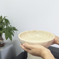 7,9'' Natürliches Modernes Marmor-Tablett mit Landschaftsmuster und Griff für Schmuck- und Kosmetikpräsentation, Schlüsselhalter, Dekoration für Hochzeit, Zuhause und Büro