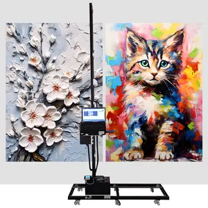 3D uv vertical automatic drawing art direct to walk inkjet painting embossing printer machine