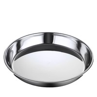 Verstärkter 304 Edelstahl-Teller für Kommerzielles Buffet und BBQ, Langlebiges Hitzebeständiges Umweltfreundliches Serviertablett in Silber/Gold