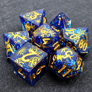 ลูกเต๋าขอบคมหลายเหลี่ยมทำด้วยมือดีไซน์จักรวาลที่สวยงามสำหรับ Games-L8เล่นเกมบนโต๊ะ - Product Image 5