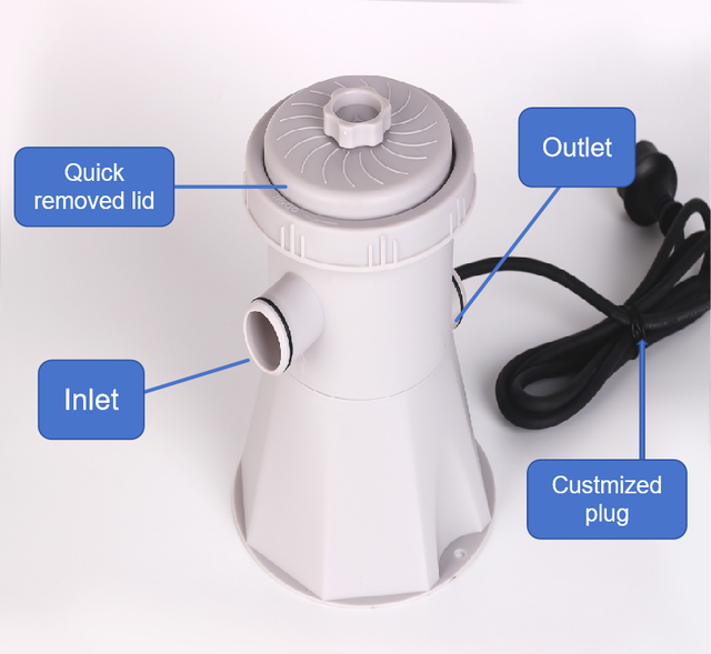 ICEGALAX  AC110V/220V High Flow Filter Pump with Quick Replaceable Pleated Filter  for Pool 660 Gallon