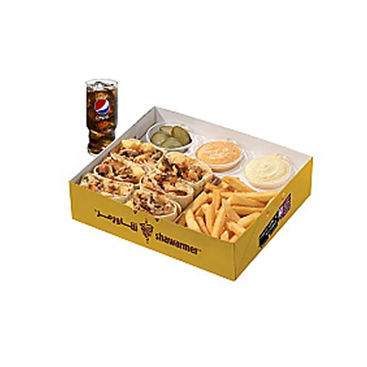 LOKYO, оптовая продажа, бумажная коробка для фаст-фуда с подносом, с индивидуальным принтом, для упаковки жареных куриных чипсов
