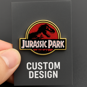 Fabricant en gros émail dur doux personnalisé <span class=keywords><strong>Jurassic</strong></span> Park <span class=keywords><strong>World</strong></span> épingle en émail logo épingles badges broches avec cartes arrière - Product Image 2