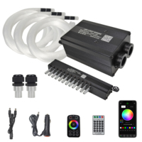Lumière LED de plafond à fibres optiques à double connecteur APP 12W, effet ciel étoilé scintillant, contrôle tactile, gradation, étoile filante pour toit de voiture