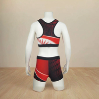 Ensemble de tenues de performance pour filles : Crop top et short pour enfants, idéal pour le ballet, le cheerleading et la danse, en Spandex/Polyester, personnalisable