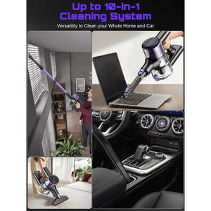 Aspirateur-balai sans fil 10-en-1, stock local aux États-Unis, super puissance d'aspiration, léger, vert, LED, brosse anti-emmêlement, sécheuse, aspirateur - Product Image 6