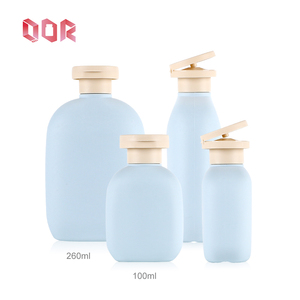 Gran oferta verde azul HDPE 200ml 250ml 300ml 400ml 500ml envase cosmético suave loción corporal botella de champú de plástico - Product Image 1