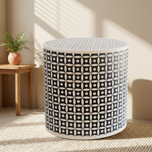 High Quality Contemporary Antique Bone Inlay Console <b>Stool</b> with Resin Material for Bedroom Living Room Home Furniture - Product Image 1