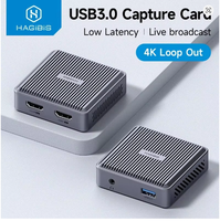 Carte de capture vidéo 4K compatible HDMI Hagibis avec sortie en boucle pour l'enregistrement de jeux et le streaming en direct 1080P Grabber MS2131 pour PS4/5 Switch