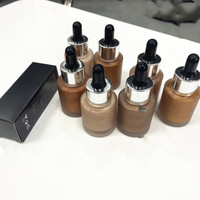 Fond de Teint Liquide Multi-Usages 10 Couleurs Effet Brillant avec Compte-gouttes pour Peaux Foncées – Solution Éclaircissante Maquillage Commerce International Logo Neutre