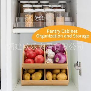 Organizador de condimentos y recipientes de alimentos para la cocina del hogar, cesta de almacenamiento apilable creativa para frutas y verduras para el dormitorio, exportación - Product Image 4