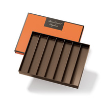 Bonbons de Noël de luxe personnalisés estampage à chaud biscuits barre sucrée boîte-cadeau vide d'emballage en papier de chocolat avec ruban