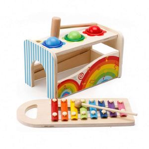 Juguete de Percusión de Piano de Ocho Notas Multifuncional de Madera Colorido, Juguete Educativo Temprano Montessori para Niños - Product Image 1