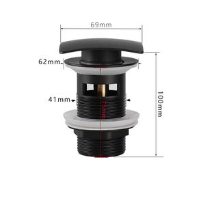 Carré laiton salle de bains lavabo Pop Up bouchon de vidange accessoires d'évier noir mat/Chrome déchets - Product Image 4