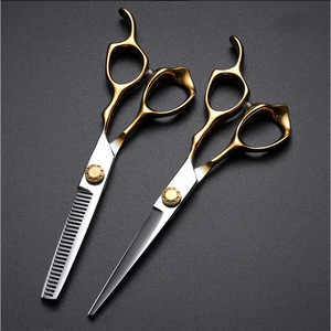 Ciseaux à cheveux Suzhou 6 pouces, ciseaux à effiler à lame standard, pour droitiers, usage professionnel, vis dorée, ciseaux plats - Product Image 3