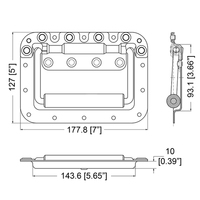 Matériel de boîtier de vol en gros Lichuan avec accessoires chromés de haute qualité pour poignée pour accessoires de matériel de sac de boîtier