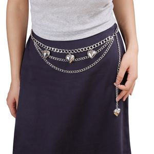 ห่วงโซ่เอวหลายชั้นรูปหัวใจห่วงโซ่ร่างกายแฟชั่นฮิปฮอปโลหะผสมสังกะสีสำหรับสวมใส่ทุกวัน - Product Image 6