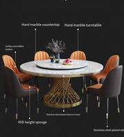 Table à manger ronde en marbre nordique moderne avec centre rotatif nouvel arrivage de table à manger 6 places