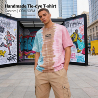 T-shirt Tie-Dye Color Block Pastel en Gros, Vêtements de Sport pour Hommes, T-shirt Oversize en Coton, Fabricant OEM ODM Marque Privée pour les Marques