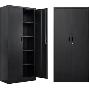 Office <strong>Lockable</strong> 2 Doors Steel Cupboard Tall <strong>Metal</strong> Filing Storage <strong>Cabinet</strong> with Adjustable Shelves - Product Image 1