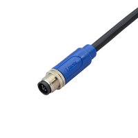Câble M12 moulé étanche IP67 4 broches en laiton et nylon, connecteur mâle-femelle pour câble électrique industriel TPU PVC PUR