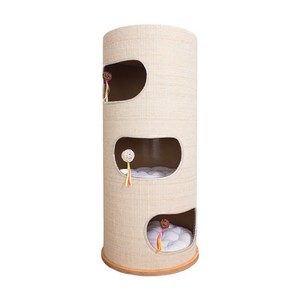 Cama de Sisal para Gatos con Superficie Rascadora, 2 Niveles, Estructura de Escalada Cerrada para Gatos de Interior, Tamaños Grande y Mediano - Product Image 5