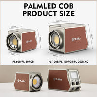 TOLIFO PL-100RGB portable 100W RVB COB LED lumière vidéo lumière de photographie de studio de taille de paume avec batterie rechargeable intégrée