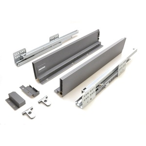 Meaton Newest Cheap Price OEM Drawer slides 199mm double wall drawer box for kitchen cabinet slim box soft close thin boxes