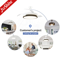 Ventilateur de plafond 1stshine 42 pouces avec lumières LED, pales rétractables, design moderne, excellent vendeur, directement de l'usine, pour la décoration intérieure
