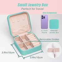 Boîte à bijoux de voyage en gros, petite, portable, organisateur de bijoux, étui à bijoux mini en cuir PU avec logo personnalisé pour femmes et filles, idéal pour les cadeaux