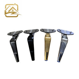 Venta al por mayor de fábrica: Patas de sofá modernas de metal sólido en forma de L de 15cm/18cm, negras, con tornillos para sofá cama y armario. - Product Image 1