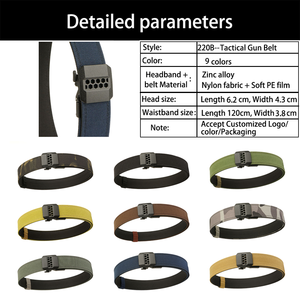 Groothandel Custom Outdoor Edc Bcp Nylon Tactische Pistool Riem Ratchet Systemen Auto Lock Legering Gesp Sportieve Stijl 120Cm Lengte Riemen - Product Image 2