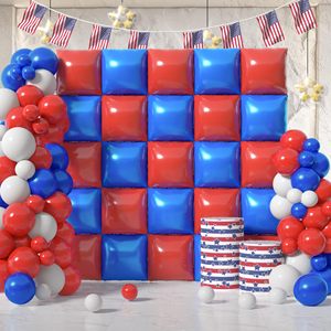 Set di Palloncini Quadrati in Foil Rosa, Viola, Nero, Rosso e Blu Cromati, Decorazioni per Feste di Compleanno, Baby Shower e Halloween - Product Image 5