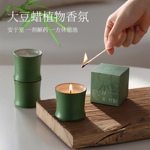 Ceramic Scented Candle Cylinder Shape 7 15 Days Burn Time Home Decoration Christmas Gift - Product Image 3