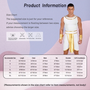 Disfraz de Egipto Antiguo para hombre, traje de rol para adultos, disfraz de fiesta de disfraces de Halloween con puños para fiesta temática, cosplay - Product Image 6