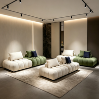 Canapé en tissu, style Tofu Block, crème française, design familial créatif, module modulable, combinaison carrée, pour appartement et hôtel, une place